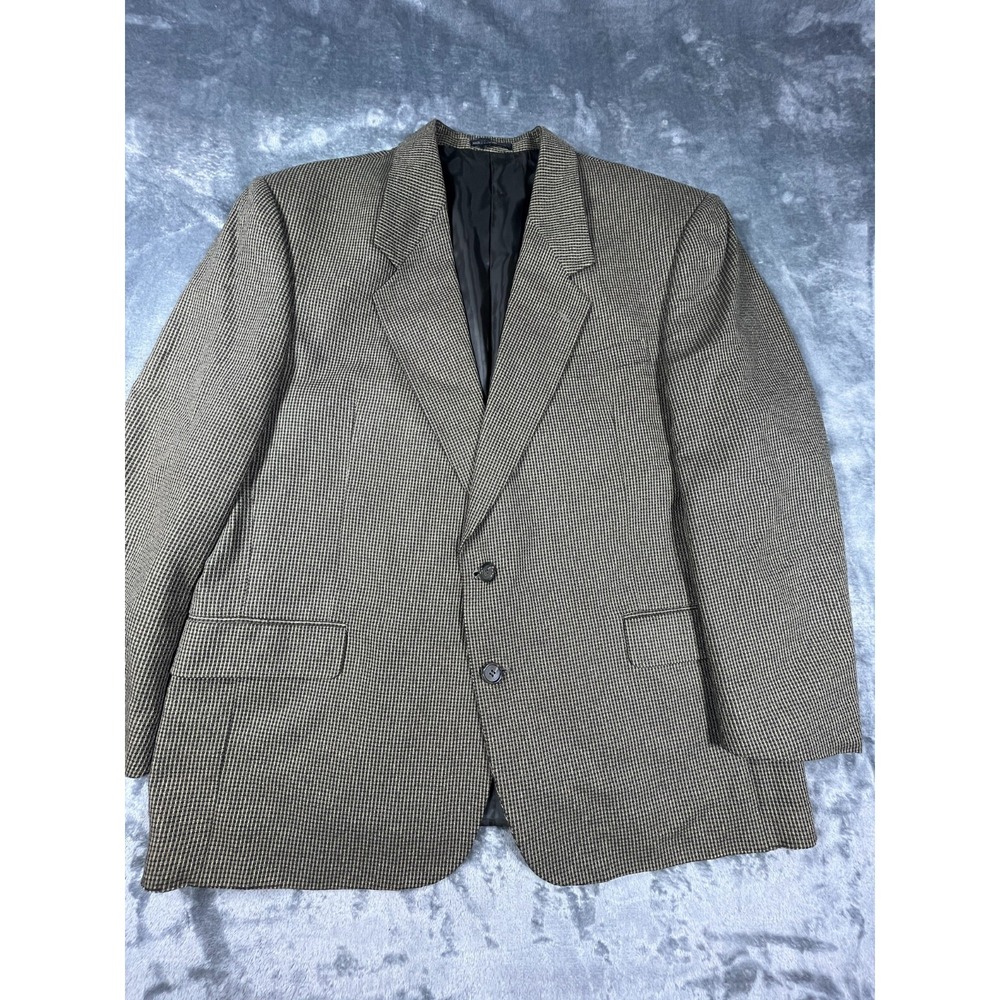 Versini Blazer Mens 46R 100% Silk Sport Coat Gray Micro Check Classic Seersucker